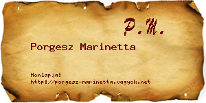Porgesz Marinetta névjegykártya
